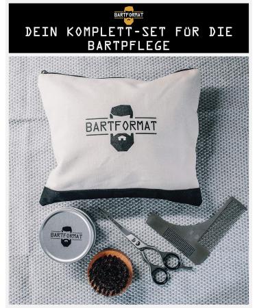 Buy Bart 4-Part Beard Care Set | XL Scissors Shaving Stencil Brush & Bag | Premium Daily Grooming Gift for Men - Buy Online on GoSupps.com