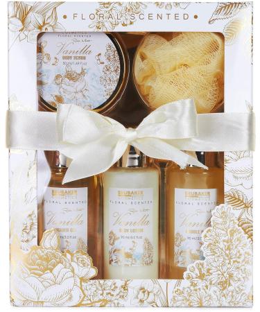 Brubaker 2 in 1 Lavender & Vanilla Rose Mint Care Set - Large 15-Part Wellness Gift for Women - Stylish Shower & Swimming Set with Wooden Cabinet - Buy Online on GoSupps.com