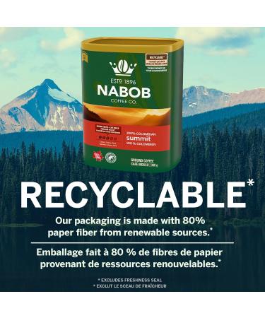 Nabob Medium Roast 100% Colombian Summit Ground Coffee 340g Canister - Buy Online on GoSupps.com