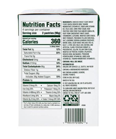 Amazon Fresh - Frosted Strawberry Toaster Pastries (8 ct) - Buy Online on GoSupps.com