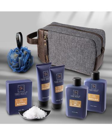 Luxury All Natural Bath and Body Spa Gift Basket for Men - Ocean Breeze Skin Care Kit in Toiletry Bag | Revitalizing Exfoliating Cleansing Moisturizing Essentials - Buy Online on GoSupps.com