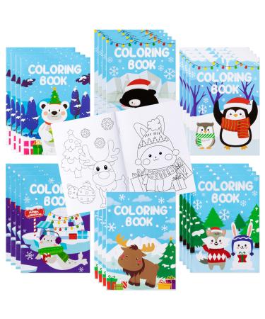 ANGOLIO 24 Pcs Christmas Polar Animals Coloring Books