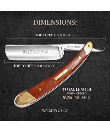 Amazing Naked Armor Straight Razor Kit | Shave-Ready Japanese Steel | Complete Men's Shaving Kit | Perfect Gift for Beginners - Buy Online on GoSupps.com
