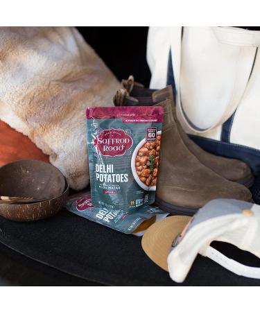 Saffron Road Delhi Potatoes Meal Pouch - Vegan, Gluten Free, Non-GMO, Halal, Kosher - 10 Ounce (Pack of 6) - Buy Online on GoSupps.com