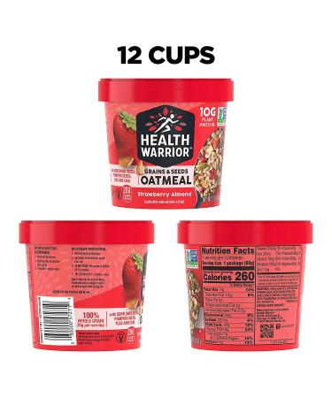 Quaker Health Warrior Strawberry Almond Oatmeal 2.11 Oz Pack of 12 - Nutrient-Rich Grains & Seeds - Buy Online on GoSupps.com
