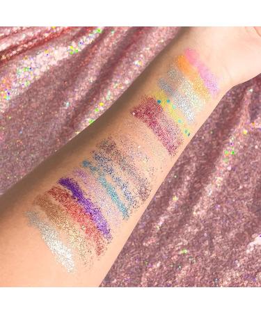 KARA BEAUTY MEGA Glitz Pressed Glitter Palette - 42 Shades for Colorful Eye and Face Makeup | Fine & Chunky Glitter, Pigmented & Vegan - Euphoria Makeup - Buy Online on GoSupps.com