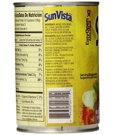 Sun Vista Whole Pinto Beans 15 oz - Pack of 12 | High Quality & Nutritious Beans - Buy Online on GoSupps.com