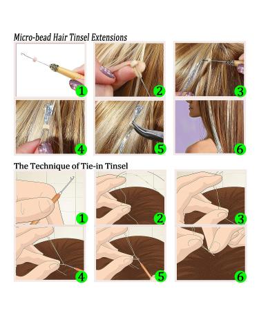 NIACONN 3600 Strands Hair Tinsel Kit - 18 Colors Heat Resistant Fairy Hair Glitter Extensions 47 Long - Buy Online on GoSupps.com