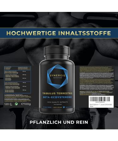 Beta Ecdysterone + Tribulus Terrestris | High Dose Muscle Building Fitness Booster | 60 Daily Doses | 95% Ecdysterone & 92% Saponins - Synergy Nutrition - Buy Online on GoSupps.com
