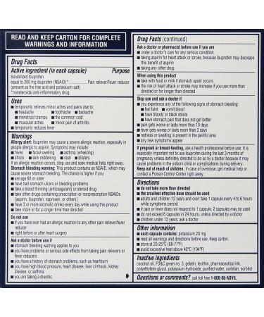 Advil Liqui-Gels 240ct - 200mg Ibuprofen Pain Reliever & Fever Reducer - Buy Online on GoSupps.com