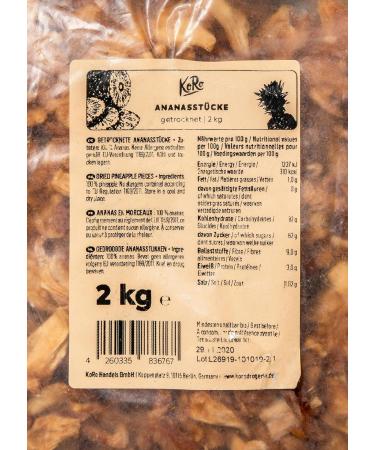 KoRo - Dried pineapple in pieces 2 kg - Untreated dried fruits sugar and sulfur free - Buy Online on GoSupps.com