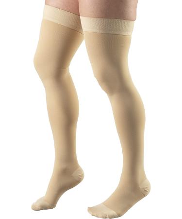 Truform 20-30 mmHg Thigh High Compression Stockings - Beige, Large (1 Pair) - Buy Online on GoSupps.com