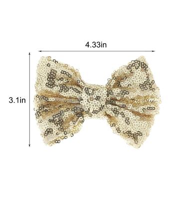 Unicra Large Gold Sequin Hair Bow Clip Barrette for Toddler & Young Girls - Buy Online on GoSupps.com