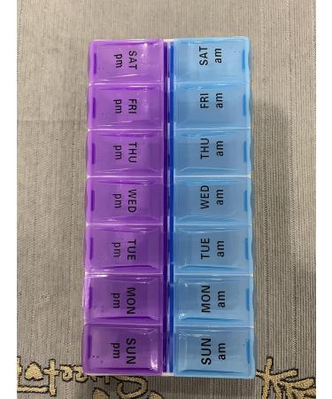Weekly Pill Organizer | 14 Compartments Medicine Box | 7 Day Pillbox for Vitamins Fish Oil Supplements | Arthritis Friendly - Buy Online on GoSupps.com