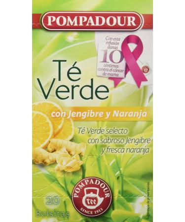 Pompadour Pompadour Green Tea with Ginger and Orange - 20 tea bags