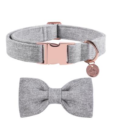 Dogwong dog collar with removable fly gray pet collar dog hinge gift for girls or young dogs comfortable adjustable dog collar for small medium-sized dogs X-Large (pack of 1) gray