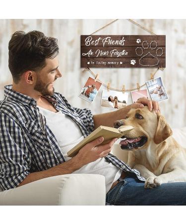 Pet Memorial Sympathy Frame for Loss of Dog and Cat | Personalized Pet Lover Gift | Paw Prints Design | Includes Clips and Twine for Photo Hanging - Buy Online on GoSupps.com