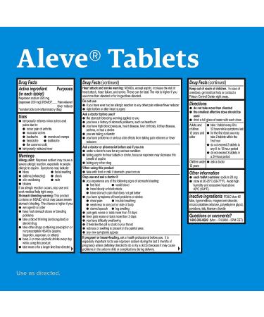 2 Pack Aleve Pain Reliever/Fever Reducer Tablets - 100 ea per Bottle - Buy Online on GoSupps.com