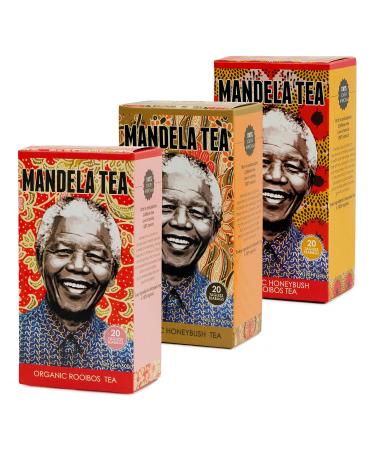 Mandela Rooibos Honeybush Assorted Tea 60 Teabags USDA Organic, South African Single Origin Tea, Zero Calorie and Caffeine Free Antioxidant Rich All Natural Tea Leaves