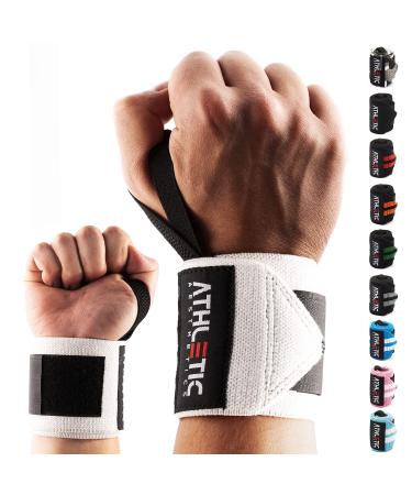 Athletics aesthetics wrist bandages fitness - Wrist Wrap (45 cm in a couple) wrist bandage for strength training fitness bodybuilding crossfit - wrist support white