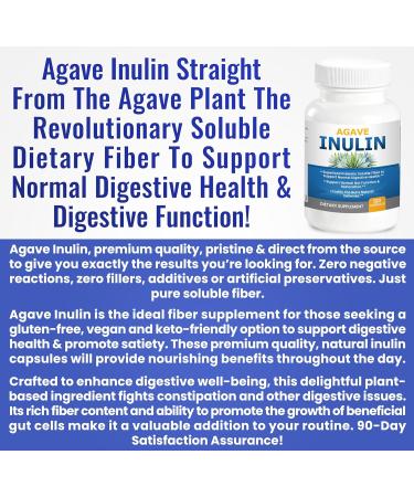 Agave Inulin Capsules Digestive Support Soluble Fiber Prebiotic Agave Inulin 120 capsules - Buy Online on GoSupps.com