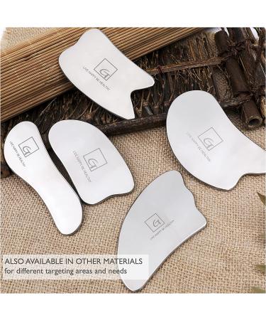 Titanium Gua Sha Scraping Massage Tool Set for Physical Therapy - Reduce Muscle Pain, Myofascial Release, Scar Tissue Breaking - 5 Piece Set - Buy Online on GoSupps.com
