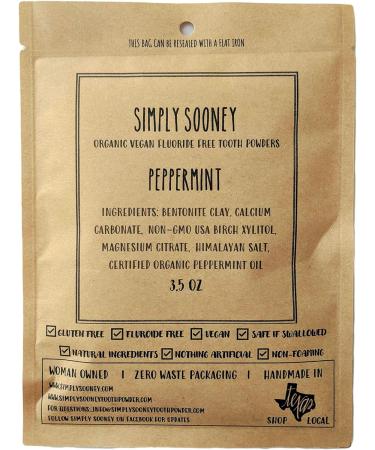 Organic Vegan Fluoride Free Tooth Powder Peppermint Flavor - Zero Waste 6 Month Supply | Natural Whitening | Stronger Teeth - Plastic-Free Shipping - Buy Online on GoSupps.com