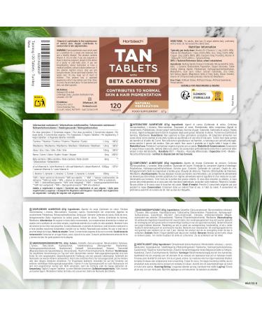 Beta Carotene for Strong Tan | 120 Vegan Tablets | Tanning Tablets With L-Tyrosine Copper Zinc Vitamin A & B | Suitable for Vegetarians and Vegans | by Horbaach - Buy Online on GoSupps.com