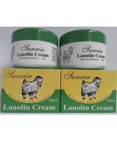2xSunrise Lanolin Cream With Aloe Vera Extract 100ml Made in Australia