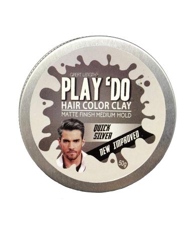 Play Do Temporary Hair Color - Gray Hair Wax & Clay for Men | Silver Hair Pomade | 1.8 oz - Buy Online on GoSupps.com