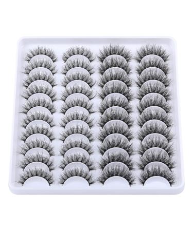 Newcally Mink Fluffy False Eyelashes 20 Pairs D Curl Natural 5D Volume Multipack - Buy Online on GoSupps.com