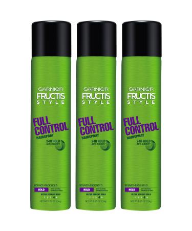 Garnier Fructis Style Full Control Anti-Humidity Hairspray 8.25 Oz 3 Count (Packaging May Vary) Fruity 3 Count