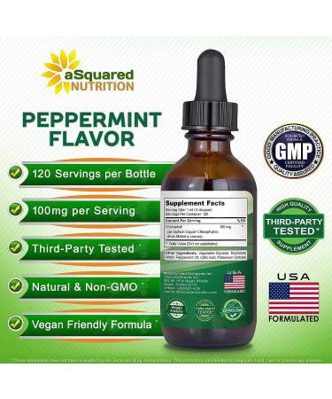 Chlorophyll Liquid Drops - Pure Herbal Vegan Supplement - 4 fl oz - Buy Online on GoSupps.com