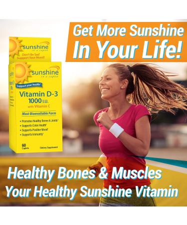 Sunshine Vitamin D-3 1000 IU for Healthy & Strong Bones - 60 Servings - Buy Online on GoSupps.com