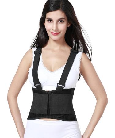 Women's XL Black Lumbar Support Belt with Suspenders - Ultimate Comfort & Pain Relief for All-Day Wear - Buy Online on GoSupps.com