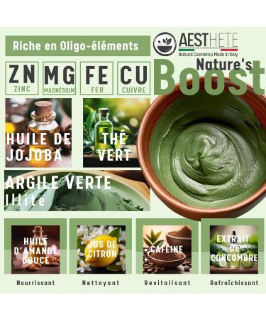 250ml Blackhead Face Mask For Women And Men With Green Clay And Zinc - Collagen Stimulating - Moisturizing Purifying Organic - Maxi Size - Sebum Regulator - Anti-Imperfections & Dilated Pores - Buy Online on GoSupps.com
