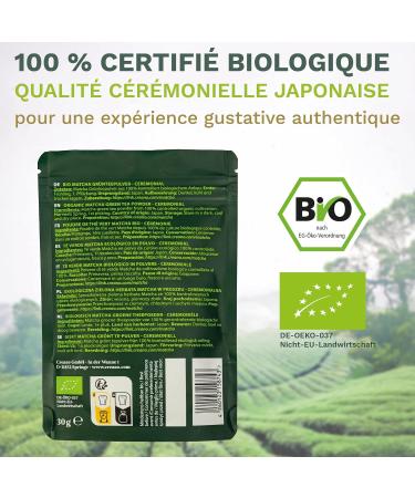 Creano Bio-Matcha C r monial 30g Th vert japonais moulu haut de gamme pour les c r monies traditionnelles le matcha latte pour d gustation pure* - Buy Online on GoSupps.com