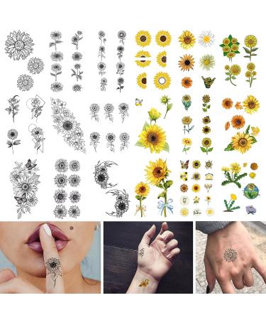 Dopetattoo Realistic Sunflower Temporary Tattoo for Women - Fake Tattoos for Girls and Adults - Buy Online on GoSupps.com