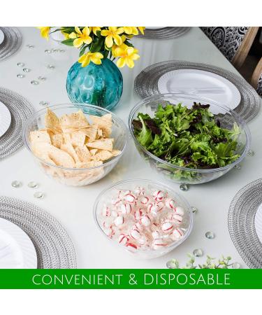 PLASTICPRO Disposable 150 Ounce Round Crystal Clear Plastic Serving Bowls - Pack of 2 | Party Salad & Chip Bowls - Snack & Candy Dish Container - Buy Online on GoSupps.com