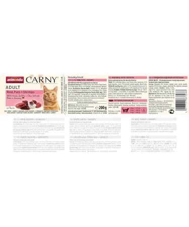 Animonda Carny Adult Cat Food - Wet Food for Cats | Beef Turkey & Shrimp | 6 x 200g Pack - Buy Online on GoSupps.com