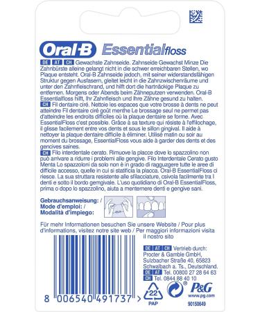 Buy Oral-B Essentialfloss Dental Floss Waxed Mint 50m - Best International Shipping - Buy Online on GoSupps.com