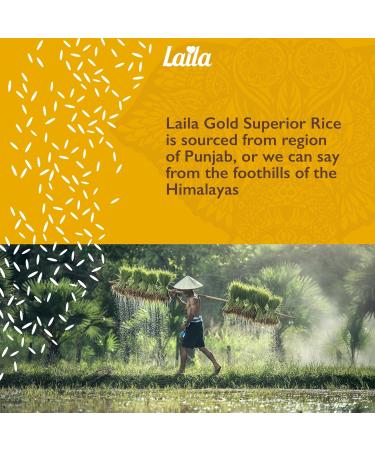  LAILA Laila Gold Superior Long Grain Basmati Rice 5 kg. Extra long grain basmati rice with a delicate aroma and authentic taste. - Buy Online on GoSupps.com