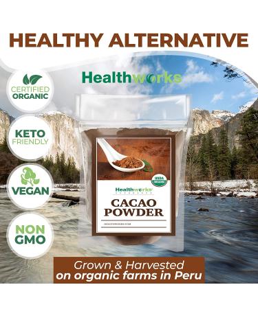 Healthworks Cacao Powder 5lb - Organic Cocoa Substitute | Keto Vegan Non-GMO | Peruvian Origin - Antioxidant Superfood - Buy Online on GoSupps.com