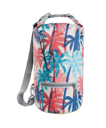 Skog  Kust DrySk Waterproof Floating Dry Bag with Exterior Zippered Pocket | for Kayaking, Rafting, Boating, Swimming, Camping, Hiking, Beach, Fishing | 10L & 20L Sizes 10 Liter Palm