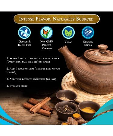 Blue Lotus Chai Golden Masala - Instant Spiced Tea Mix, 100 Cups, 3oz, Gluten-Free - Buy Online on GoSupps.com