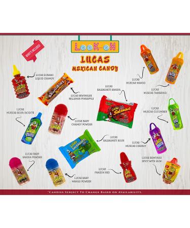 Lucas Mexican Candy Mix - 14 Count Variety Pack with Skwinkles Rellenos, Pelucas, Muecas Chamoy, Watermelon, Mango, and More - Sweet, Sour, and Spicy Flavors - Perfect for Snacking - 1 Pack by LookOn - Buy Online on GoSupps.com
