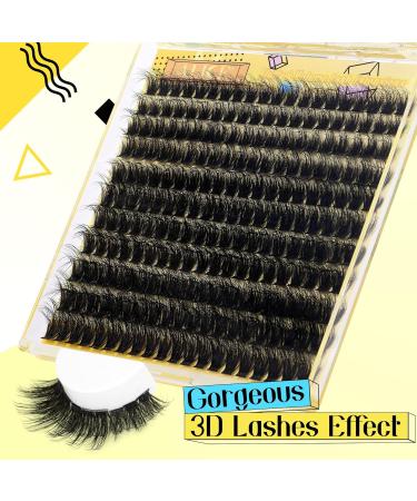 ALICE Fluffy Volume Lash Clusters Natural Lash Extensions DIY Eyelash Extensions 220Pcs 3D Wispy Individual Lashes(10-16mm 0.05D D Curl) A - 3D Wispy - Buy Online on GoSupps.com