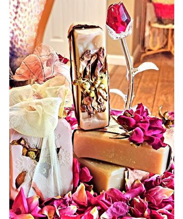 All Natural Rose Lemon Balm & Chamomile Mares Milk Soap - Ideal Gift for Valentine's Easter Mother's Day | Gentle for All Skin Types - Buy Online on GoSupps.com