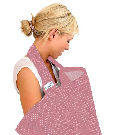 BebeChic.UK - Oeko-Tex Certified 100% Cotton - Breastfeeding Covers - Boned Nursing Tops - Dusky Pink/White dot Dusky Pink / White Dot