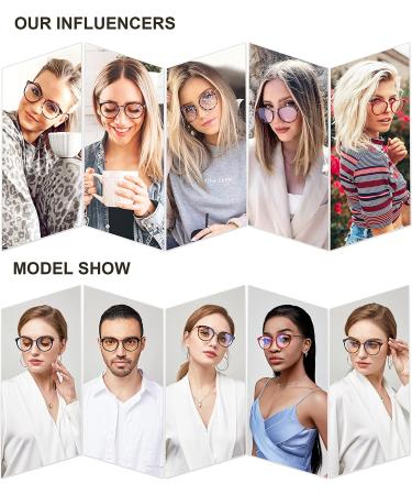 SOJOS Retro Round Blue Light Glasses for Women | SJ9001 Bright Leopard Frame - Buy Online on GoSupps.com